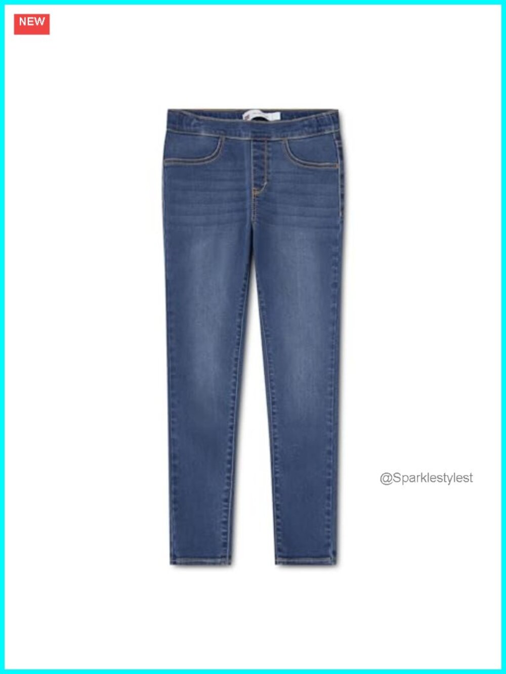 Girls Skinny Fit Pull On Jeggings Stretch Denim Pants